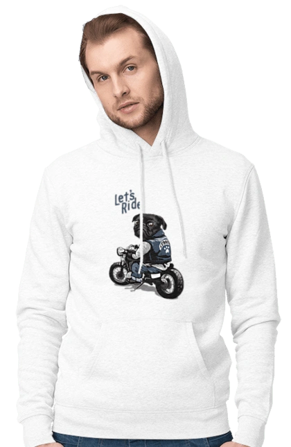 Мопс на мотоциклі