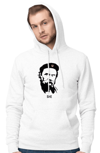 Чоловіче худі з принтом "Шевченко". Берет, кобзарь, тарас, украина, шевченко. 2070702