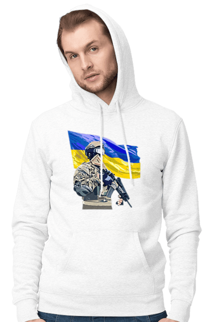 Men`s hoodie with prints Armed Forces | Flag 2070702