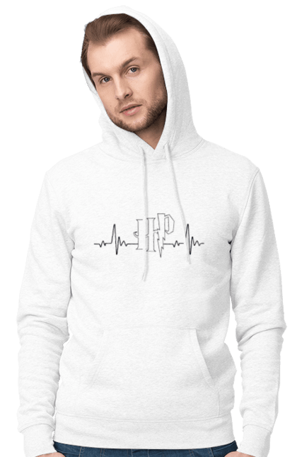 Men`s hoodie with prints Harry Potter. Book, deathly hallows, faculties, harry potter, hogwarts, movie. 2070702