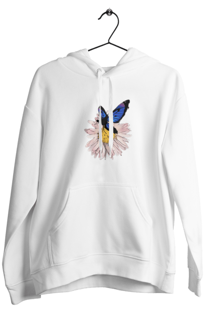 Чоловіче худі з принтом "Метелик на квітці". Метелик, мода, природа. futbolka.stylus.ua
