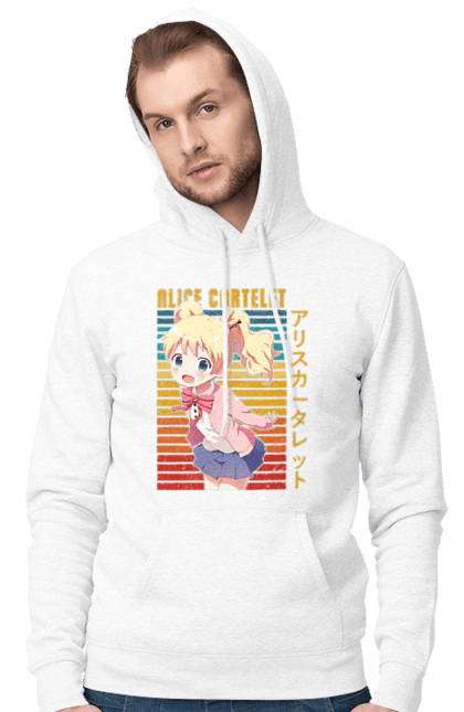 Men's hoodie with prints Kiniro Mosaic Alice Cartelet. Alice, alice cartelet, anime, gold mosaic, kiniro mosaic, kinmoza, manga. 2070702