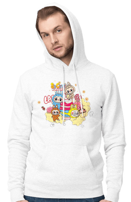 Men`s hoodie with prints Labubu. Labubu, toys, weird cute. 2070702