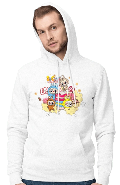 Men`s hoodie with prints Labubu. Labubu, toys, weird cute. 2070702