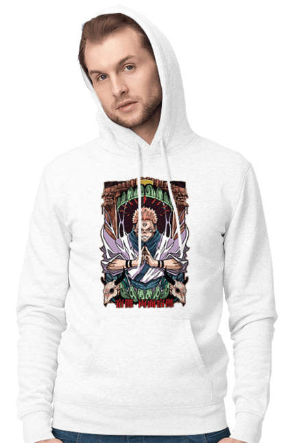 Men's hoodie with prints Jujutsu Kaisen Sukuna. Anime, dark fantasy, jujutsu kaisen, magic battle, manga, mystic, sukuna. 2070702