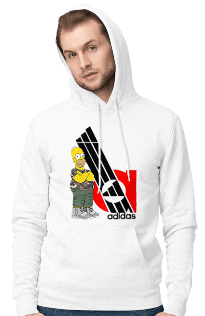 Чоловіче худі з принтом "Adidas Гомер". Adidas, homer, simpson, адідас, гомер, мультсеріал, серіал, симпсони, сімпсон. 2070702