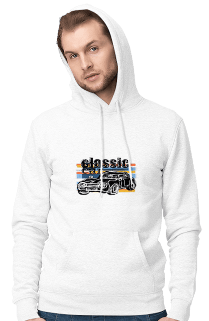 Чоловіче худі з принтом "Принт Класичний Автомобіль". Автомобіль, класичний, ретро авто, старовинний автомобіль. 2070702