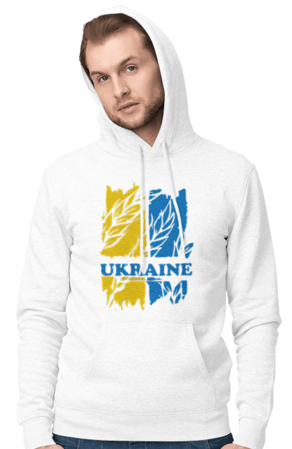 Men`s hoodie with prints Ukraine ears of wheat. Ears of wheat, symbol of ukraine, ukraine, ukrainian symbols. 2070702
