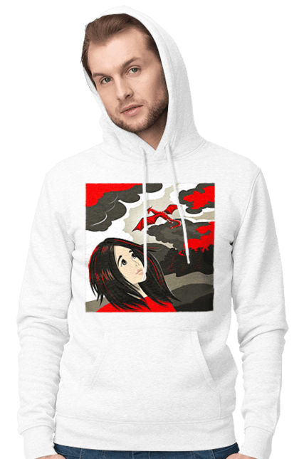 Men's hoodie with prints Girl and dragon. Dragon, fantasy, romance, young woman. 2070702