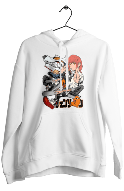 Men's hoodie with prints Chainsaw Man. Anime, chainsaw man, demon, denji, manga, pochita, shonen. 2070702