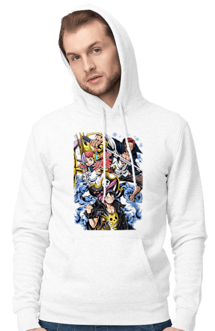 Men's hoodie with prints One Piece Luffy. Anime, luffy, manga, monkey de luffy, one piece, pirates. 2070702