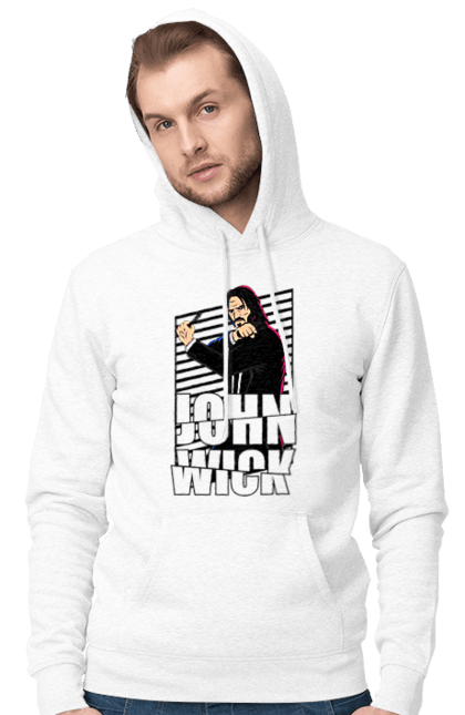 Men's hoodie with prints John Wick. Action movie, john wick, keanu reeves, killer, movie. 2070702