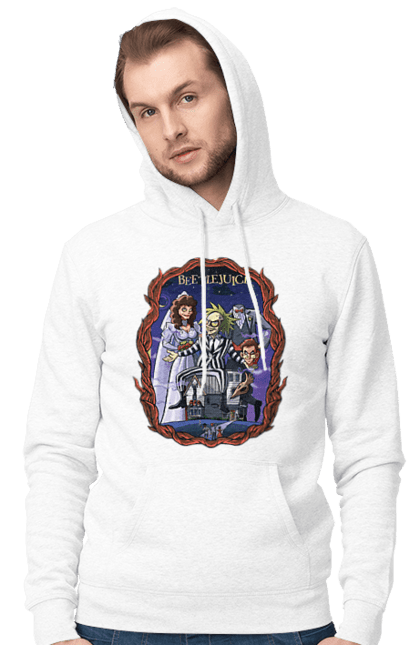 Men's hoodie with prints Beetlejuice. Beetlejuice, comedy, ghost, horror, movie, tim burton, warner bros. 2070702