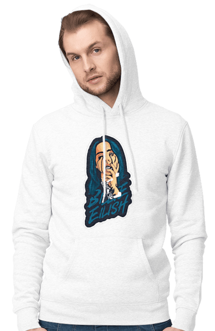 Чоловіче худі з принтом "Billie Eilish". Активістка, біллі айліш, мизукант, права, співачка, тварини. 2070702