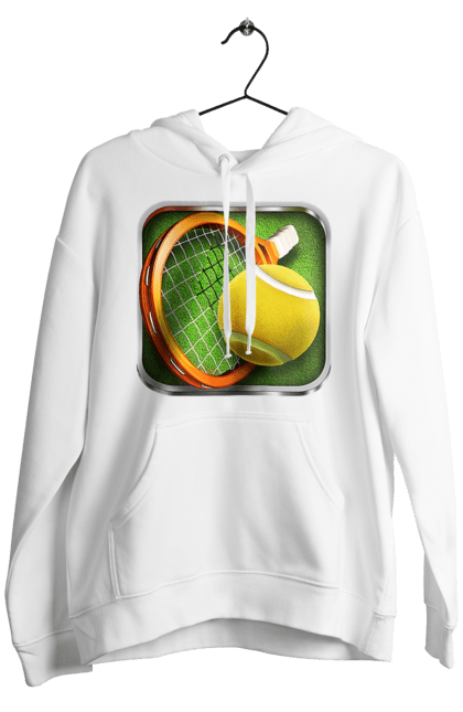 Чоловіче худі з принтом "Теніс". Великий теніс, гравці, лондон, м`яч, призовий фонд, ракетка, спонсор, турнір на ґрунті, турнір на траві, турнірна сітка. 2070702