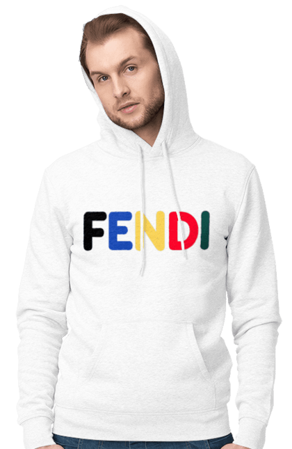 Мужское худи с принтом Fendi. Fendi, lvmh, бренд, дом моды, италия, люкс, мода, одежда, сумка, фенди. 2070702