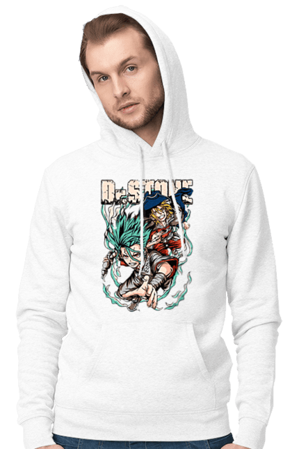 Men's hoodie with prints Dr. Stone Senku and Ryuusui. Anime, dr. stone, ishigami, manga, ryuusui, ryuusui nanami, senku, senku ishigami. 2070702