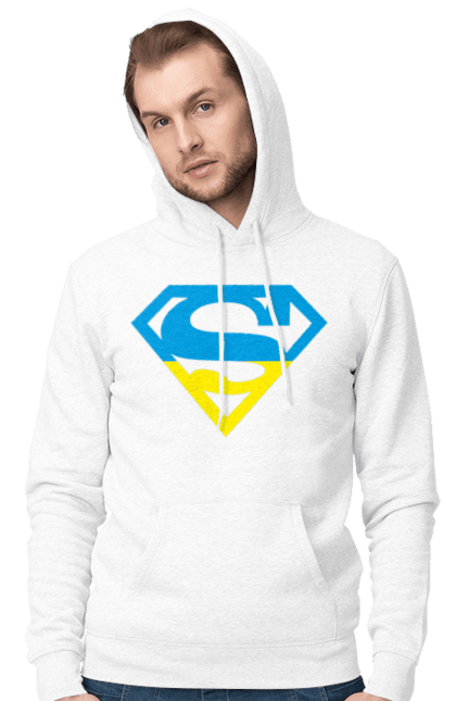 Men`s hoodie with prints Ukraine super. Super, symbolism, ukraine. 2070702