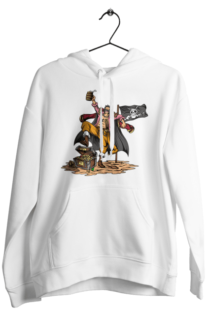 Men's hoodie with prints One Piece Gol D. Roger. Anime, gol d. roger, gold roger, manga, one piece, straw hat pirates. 2070702