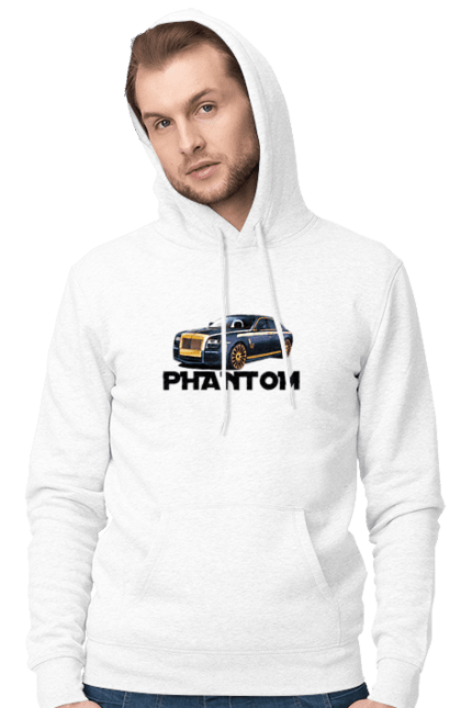 Чоловіче худі з принтом "Ролс ройс". Авто, автомобіль, люкс клас, ролс ройс, седан, фантом. 2070702