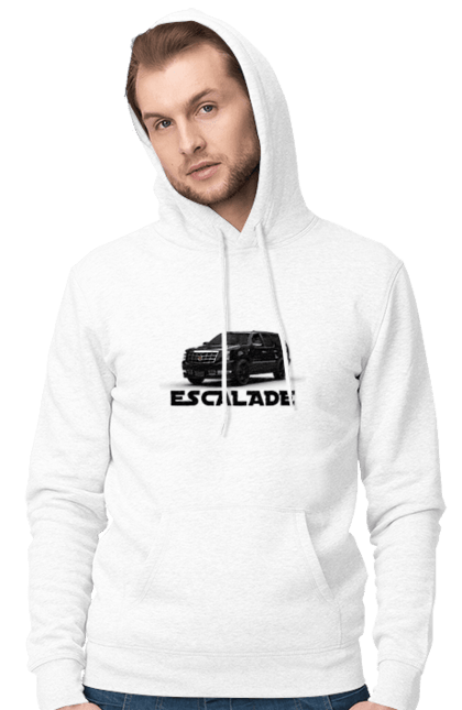 Чоловіче худі з принтом "Каділак". Автомобіль, бізнес клас, джип, ескалада, каділак, машина, позашляховик. 2070702