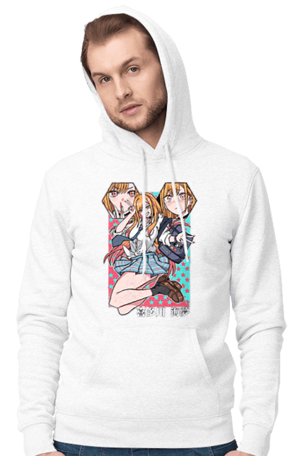 Men's hoodie with prints My Dress Up Darling. Anime, gyaru, manga, marin kitagawa, marine, my dress-up darling, porcelain doll. 2070702