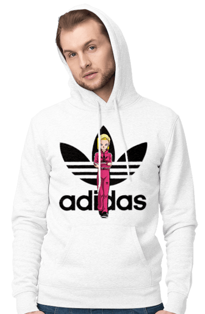 Чоловіче худі з принтом "Adidas Андроїд 18". Adidas, android 18, dragon ball, адідас, андроїд 18, аніме, вбивця, кіборг, манга, перли дракона. 2070702