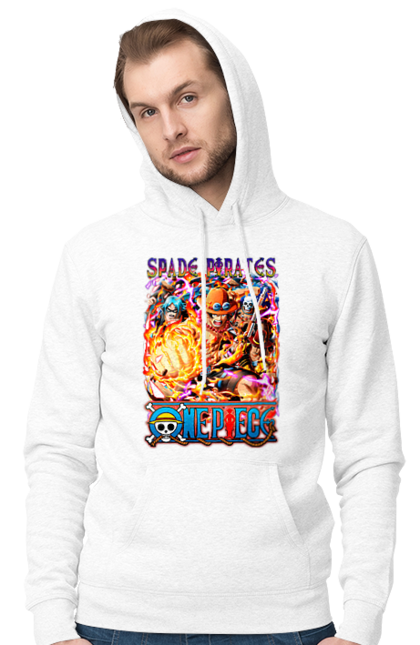 Men's hoodie with prints One Piece Portgas D. Ace. Anime, fire fist, gol d. ace, manga, one piece, portgas d. ace, straw hat pirates. 2070702
