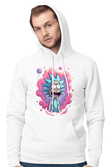 Чоловіче худі з принтом "Рік та Морті". Rick and morty, мультфільм, наукова фантастика, пригоди, рік, рік і морті, трагікомедія, чорний гумор. 2070702