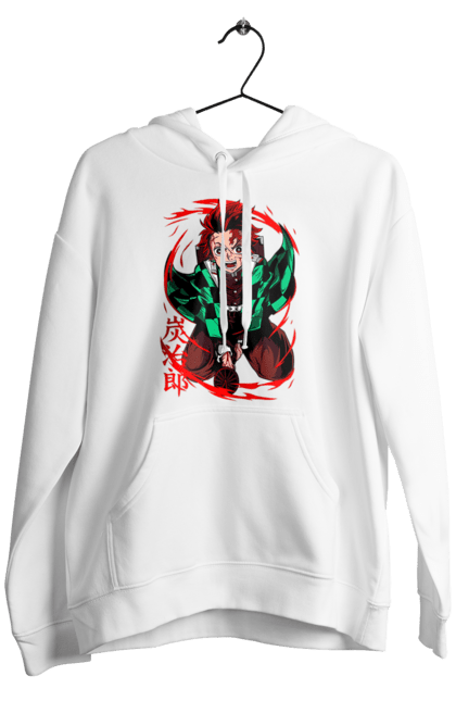 Men's hoodie with prints Demon Slayer Tanjiro. Anime, demon slayer, kamado tanjiro, manga, tanjiro. 2070702