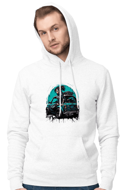 Чоловіче худі з принтом "Кіберпанк дівчина". Арт, графіка, дівчата, ігри, кіберпанк, малюнок. 2070702