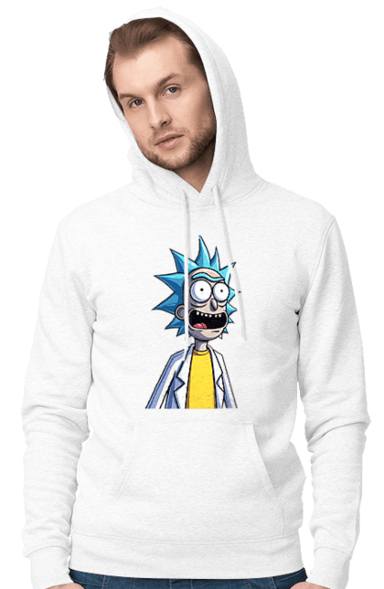 Чоловіче худі з принтом "Рік та Морті". Rick and morty, мультфільм, наукова фантастика, пригоди, рік, рік і морті, трагікомедія, чорний гумор. 2070702