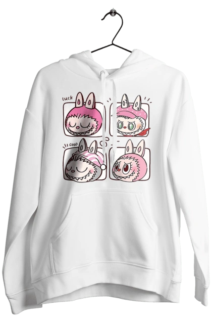 Men`s hoodie with prints Labubu. Labubu, toys, weird cute. 2070702