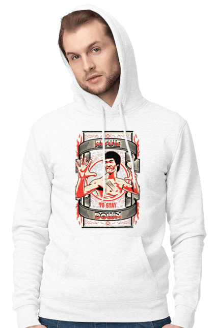 Men's hoodie with prints Bruce Lee. Actor, bruce lee, dragon, movie, poster. 2070702