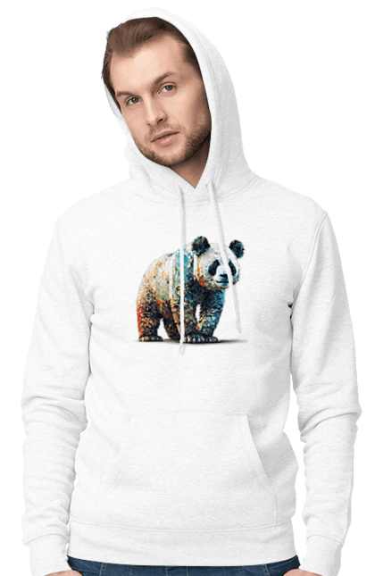 Чоловіче худі з принтом "Панда". Арт, ведмідь, мозаїка, панда, тварини. futbolka.stylus.ua