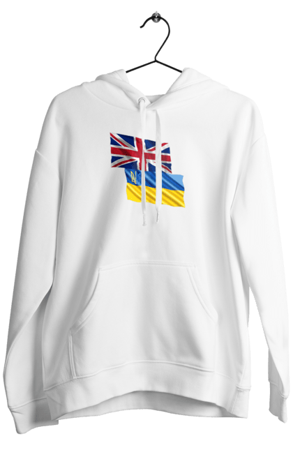 Men`s hoodie with prints Flag United Kingdom, Flag Ukraine, Support Ukraine. Flag united, flag united kingdom, global peace, great britain, kiev, national colors, national team, peace for ukraine, proud grandpa, support ukraine, ukraine, ukraine flag, ukraine war, united kingdom, war, zelensky. 2070702