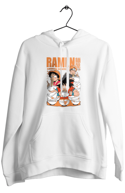 Men's hoodie with prints Ramen. Anime, characters, food, goku, luffy, manga, naruto, ramen. 2070702