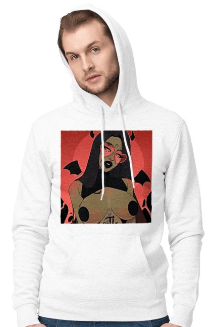 Чоловіче худі з принтом "Диявол З Цицьками". Гола, диявол, сиськи. 2070702