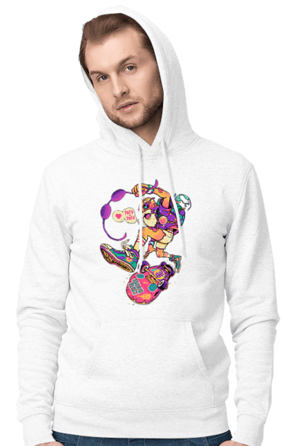 Чоловіче худі з принтом "Дід на хвилі". Будь молодим, вогонь, ганяй, грай, дід та скейт, драйв, крутий дід, молодість у душі, спорт, старість. 2070702