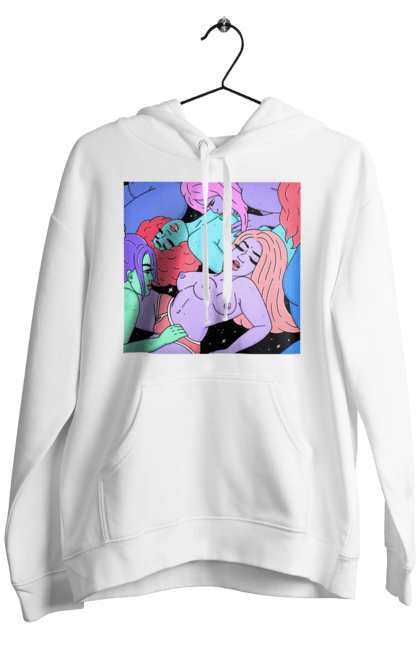 Чоловіче худі з принтом "Дівчата Інопланетянки". Дівчата, інопланетянки, космос, різнокольорові. 2070702