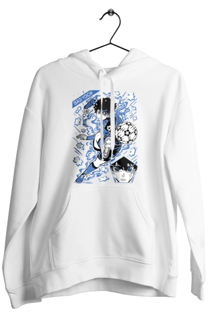 Чоловіче худі з принтом "Синя в'язниця Йоічі Ісагі". Blue lock, yoichi isagi, аніме, блю лок, йоічі ісагі, манга, синя в`язниця, спорт, спортивне аніме. 2070702