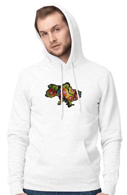 Men`s hoodie with prints Spravzhnya Ukraine. Barvie, beauty, colors, kviti, leafing through, mood, petals, spravzhnya ukraine. 2070702