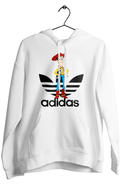 Мужское худи с принтом Adidas Вуди. Adidas, toy story, woody, адидас, вуди, история игрушек, мультфильм. 2070702