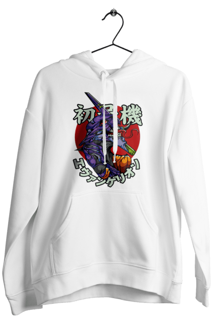 Men's hoodie with prints Evangelion. Angel, anime, eva 01, evangelion, manga, neon genesis evangelion, shinji. 2070702