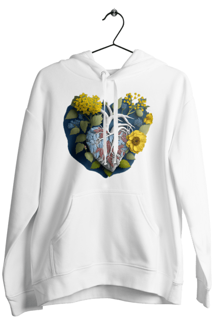 Чоловіче худі з принтом "Серце квіти". Люблю україну, перемога україни, серце, символи україни, соняшник, традиції україни, україна. 2070702