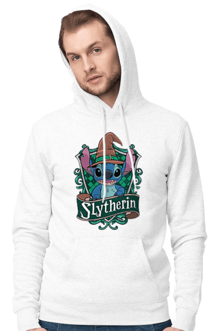 Мужское худи с принтом Стич Слизерин. Harry potter, hogwarts, slytherin, stich, гарри поттер, слизерин, стич, факультет, франшиза, хогвартс. 2070702