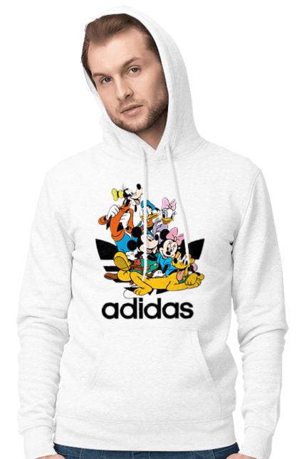 Чоловіче худі з принтом "Adidas Міккі Маус". Adidas, mickey mouse, адідас, дісней, міккі, міккі маус, мультфільм. 2070702