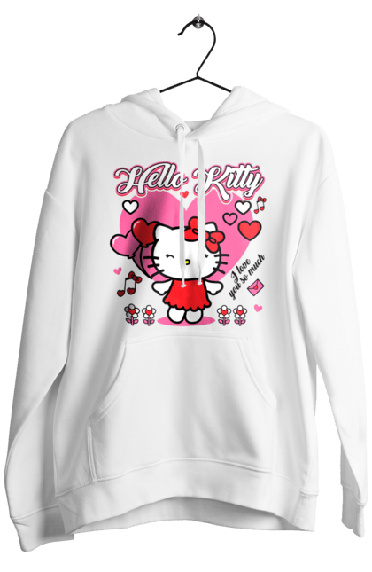 Мужское худи с принтом Хелло Китти. Hello kitty, бренд, кот, котенок, персонаж, хелло китти. 2070702