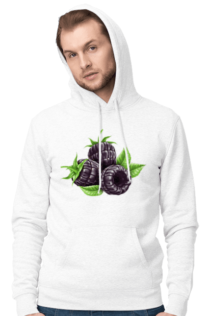 Men`s hoodie with prints Blackberry. Berry, blackberry. 2070702