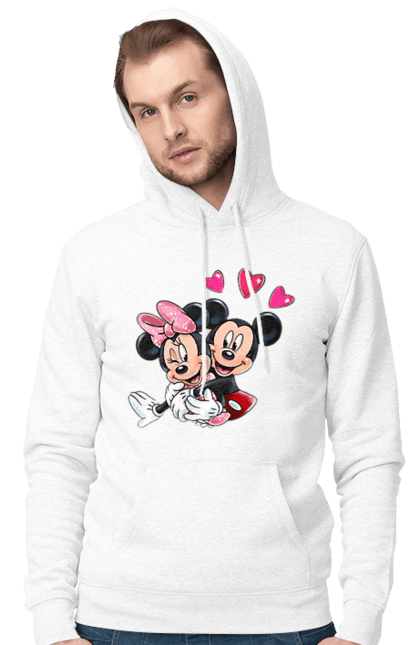 Чоловіче худі з принтом "Міккі Маус та Мінні Маус". Mickey mouse, minnie mouse, дісней, міккі, міккі маус, мінні маус, мультфільм. 2070702